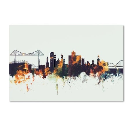 Michael Tompsett 'Middlesbrough England Skyline V' Canvas Art,22x32